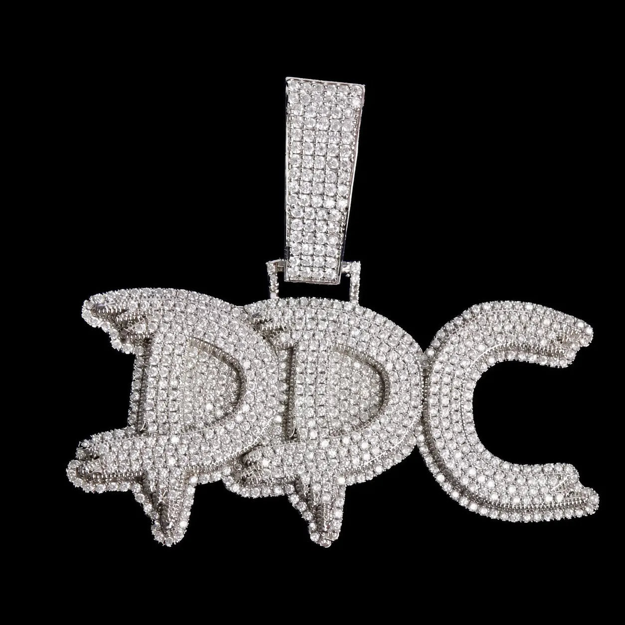 Custom Iced - Out Diamond Bold - Letter Name Pendant - TONGSHOP / Length:16 / Length:18