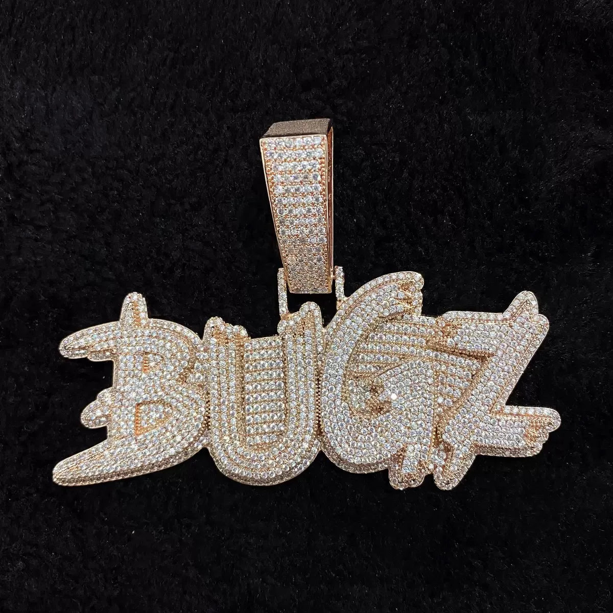 Custom Iced - Out Diamond - Encrusted Bold Letter Pendant - TONGSHOP / Length:16 / Length:18