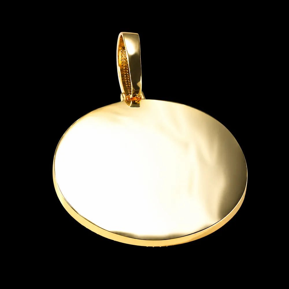 Custom Iced - Out Diamond - Set Large Disc Pendant - 80mm - TONGSHOP / Length:16 / Length:18