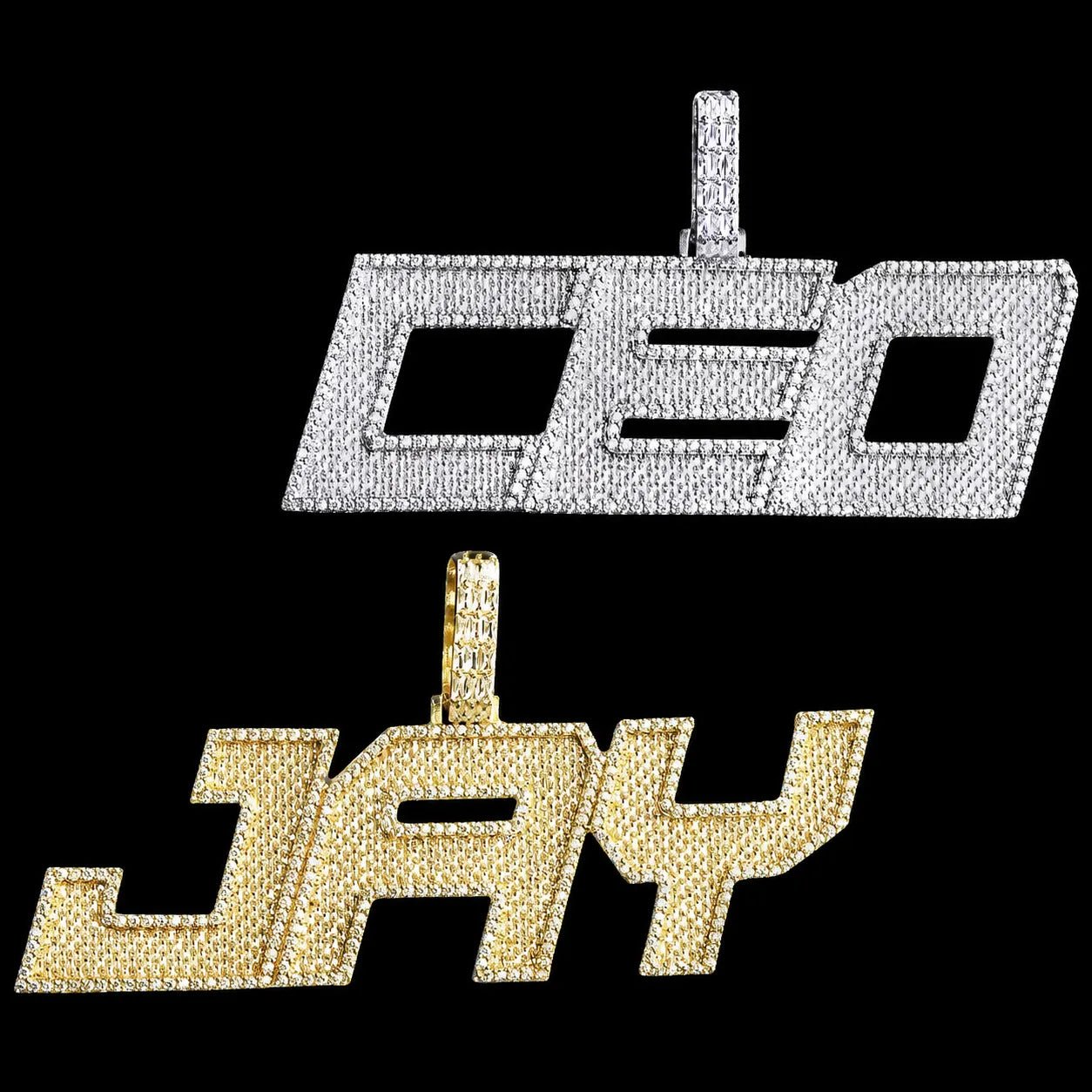 Custom Large Iced - Out Letter Name Pendant - TONGSHOP / Length:16 / Length:18