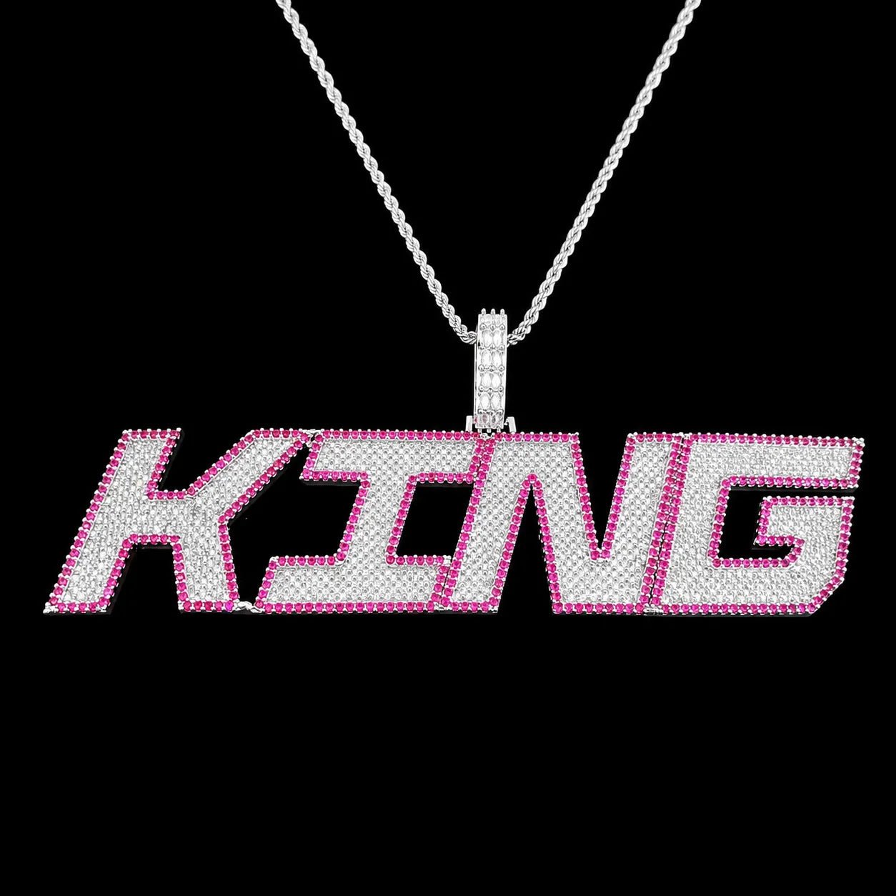 Custom Large Iced - Out Letter Name Pendant - TONGSHOP / Length:16 / Length:18
