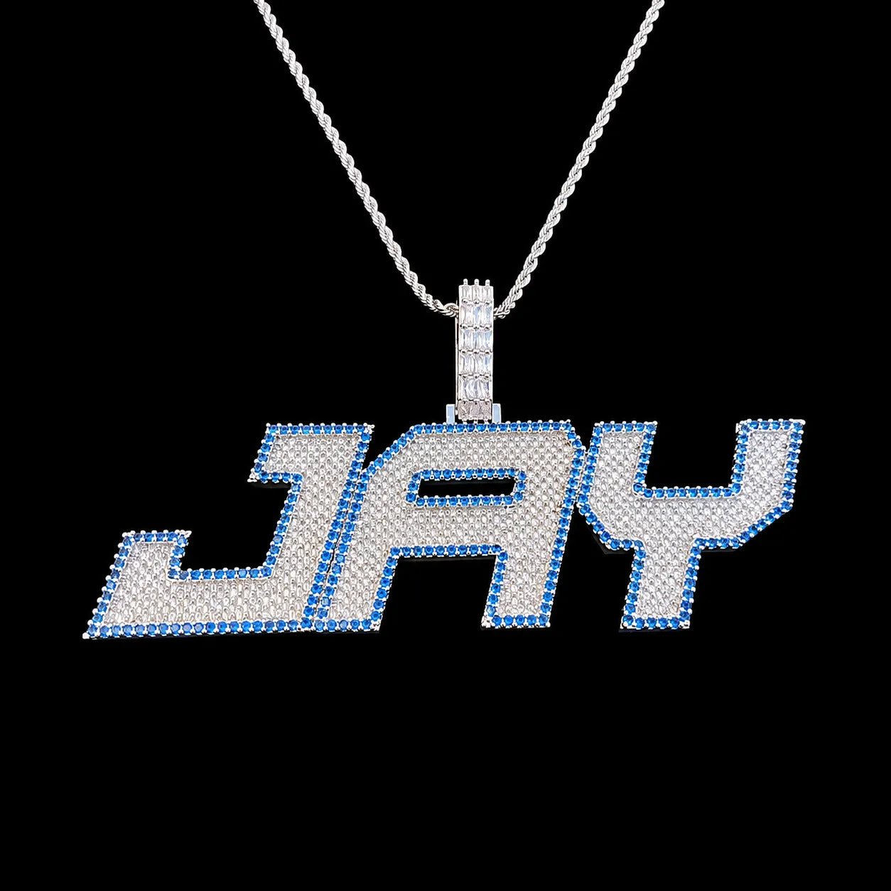 Custom Large Iced - Out Letter Name Pendant - TONGSHOP / Length:16 / Length:18