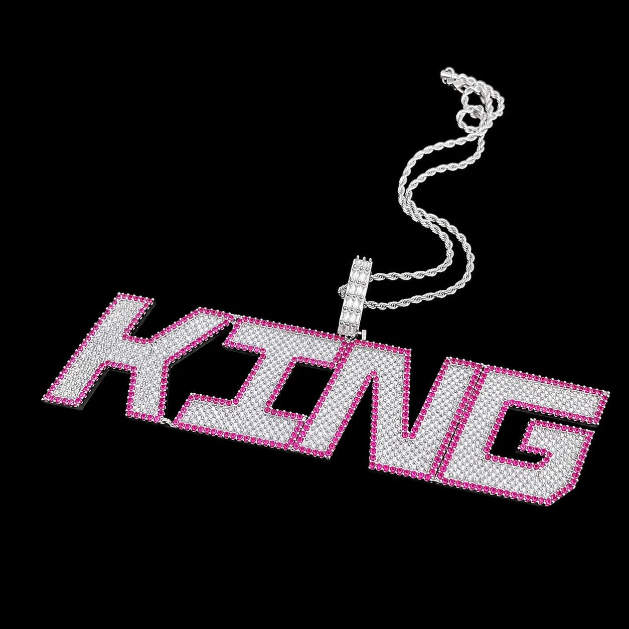 Custom Large Iced - Out Letter Name Pendant - TONGSHOP / Length:16 / Length:18
