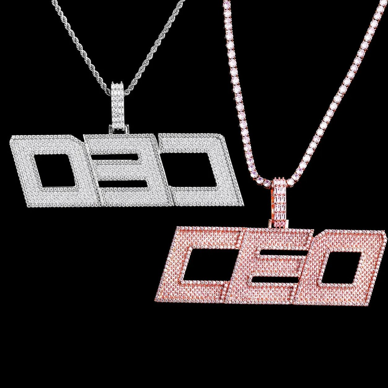 Custom Large Iced - Out Letter Name Pendant - TONGSHOP / Length:16 / Length:18