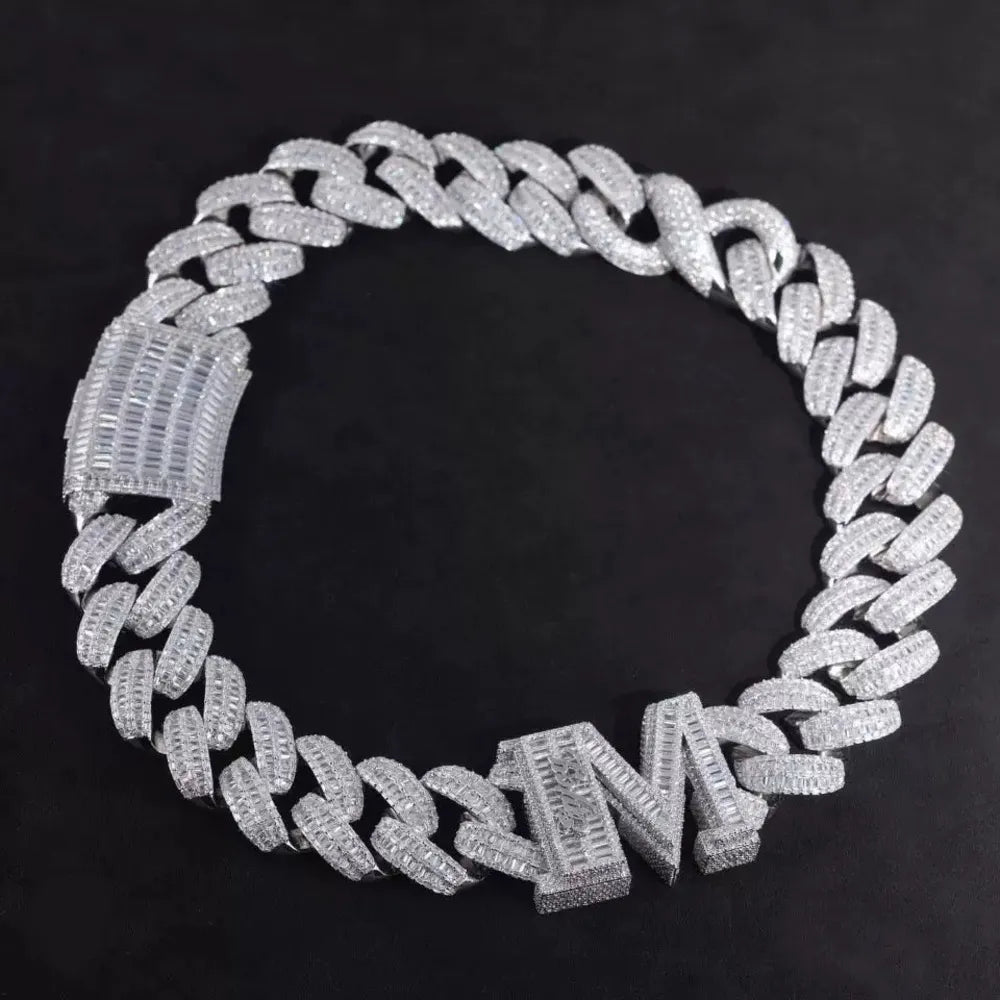 Custom Single - Letter Iced - Out Miami Cuban Chain – 30mm - TONGSHOP / Length:16 / Length:18