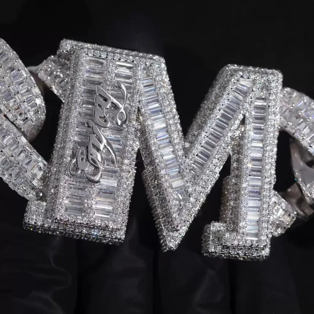 Custom Single - Letter Iced - Out Miami Cuban Chain – 30mm - TONGSHOP / Length:16 / Length:18
