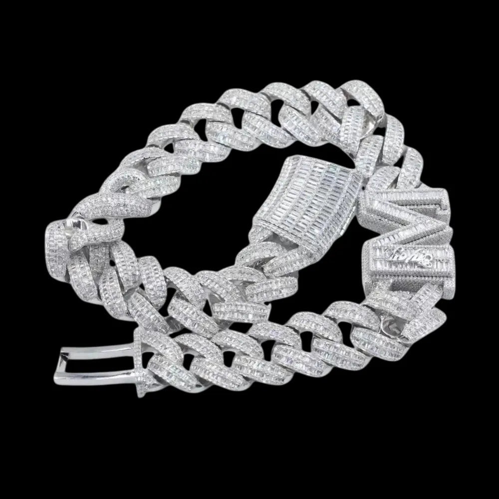 Custom Single - Letter Iced - Out Miami Cuban Chain – 30mm - TONGSHOP / Length:16 / Length:18