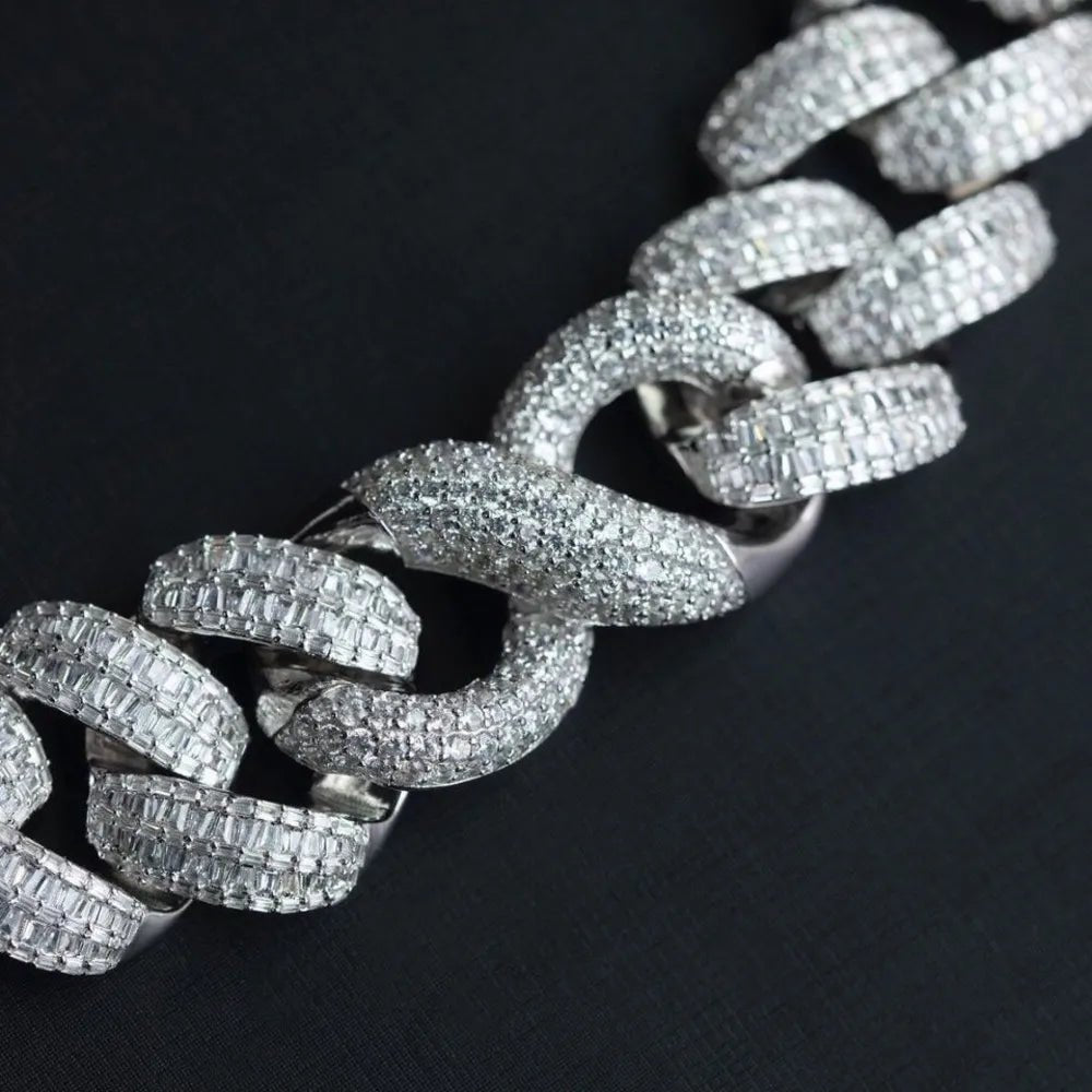 Custom Single - Letter Iced - Out Miami Cuban Chain – 30mm - TONGSHOP / Length:16 / Length:18