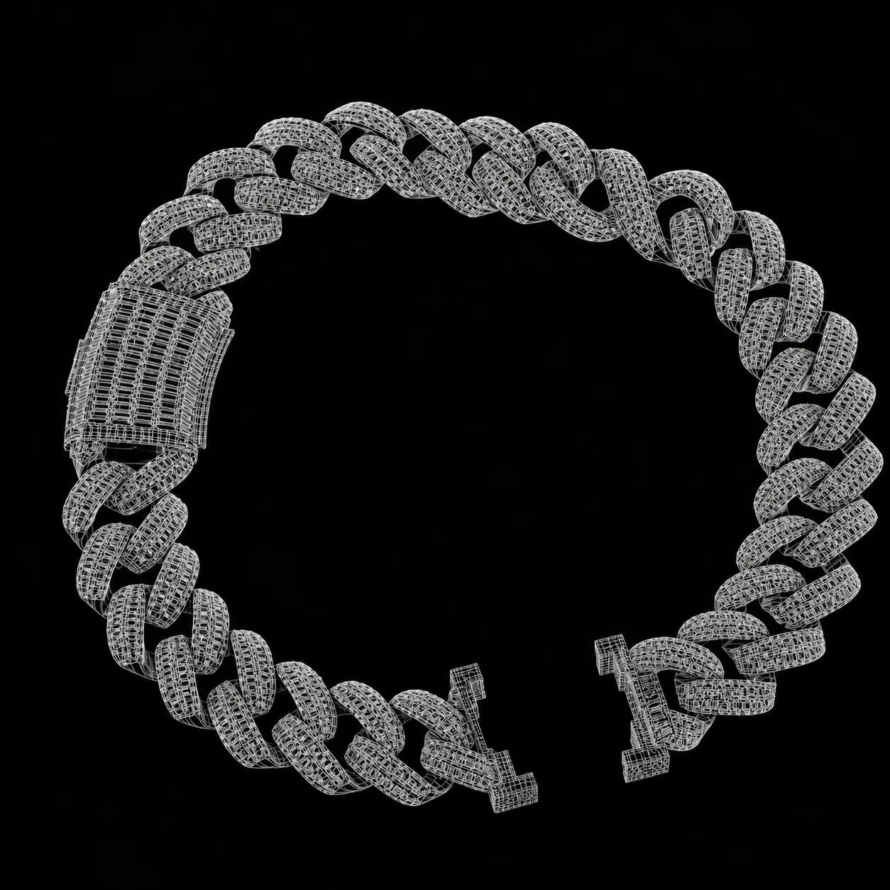 Custom Single - Letter Iced - Out Miami Cuban Chain – 30mm - TONGSHOP / Length:16 / Length:18