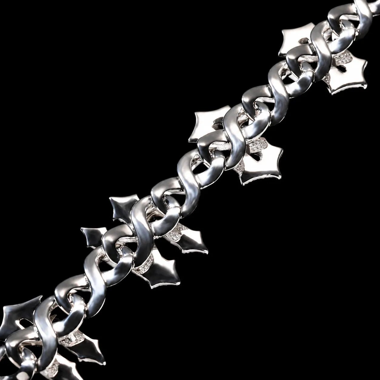 Custom Thorn - Spiked Letter Iced - Out Cuban Chain - 15mm - TONGSHOP / Length:16 / Length:18