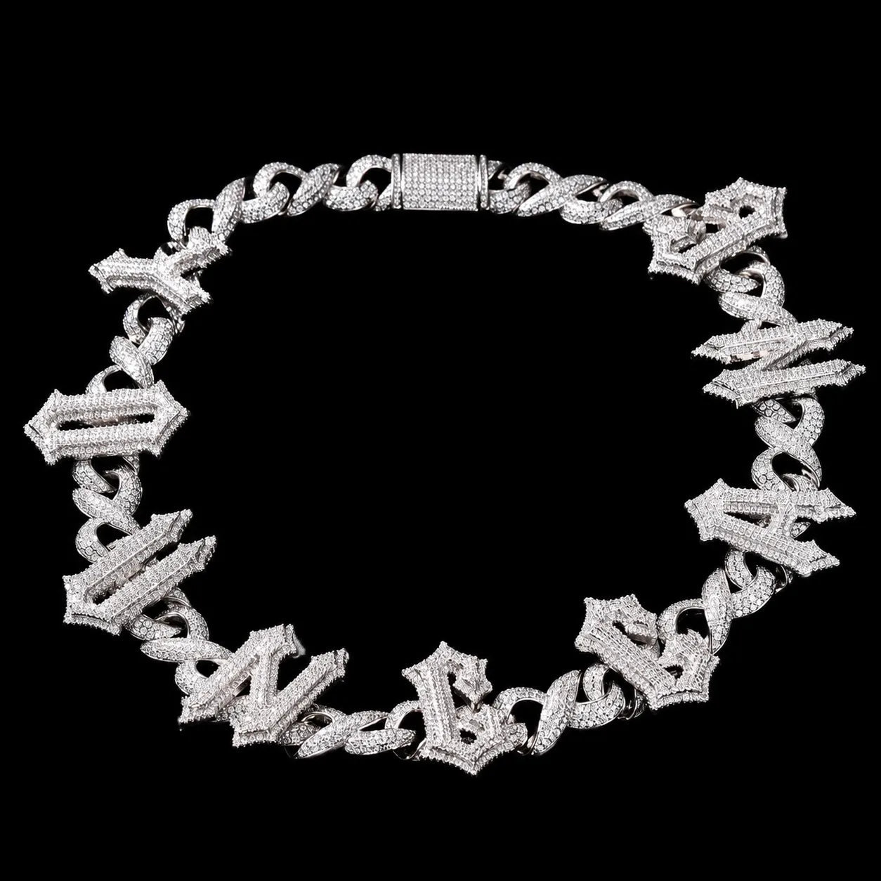 Custom Thorn - Spiked Letter Iced - Out Cuban Chain - 15mm - TONGSHOP / Length:16 / Length:18