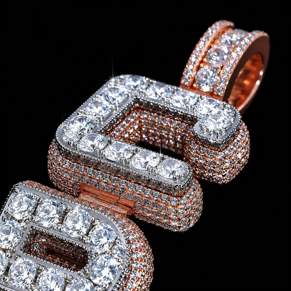 Custom Vertical Diamond - Set Letter Pendant - TONGSHOP / Length:16 / Length:18