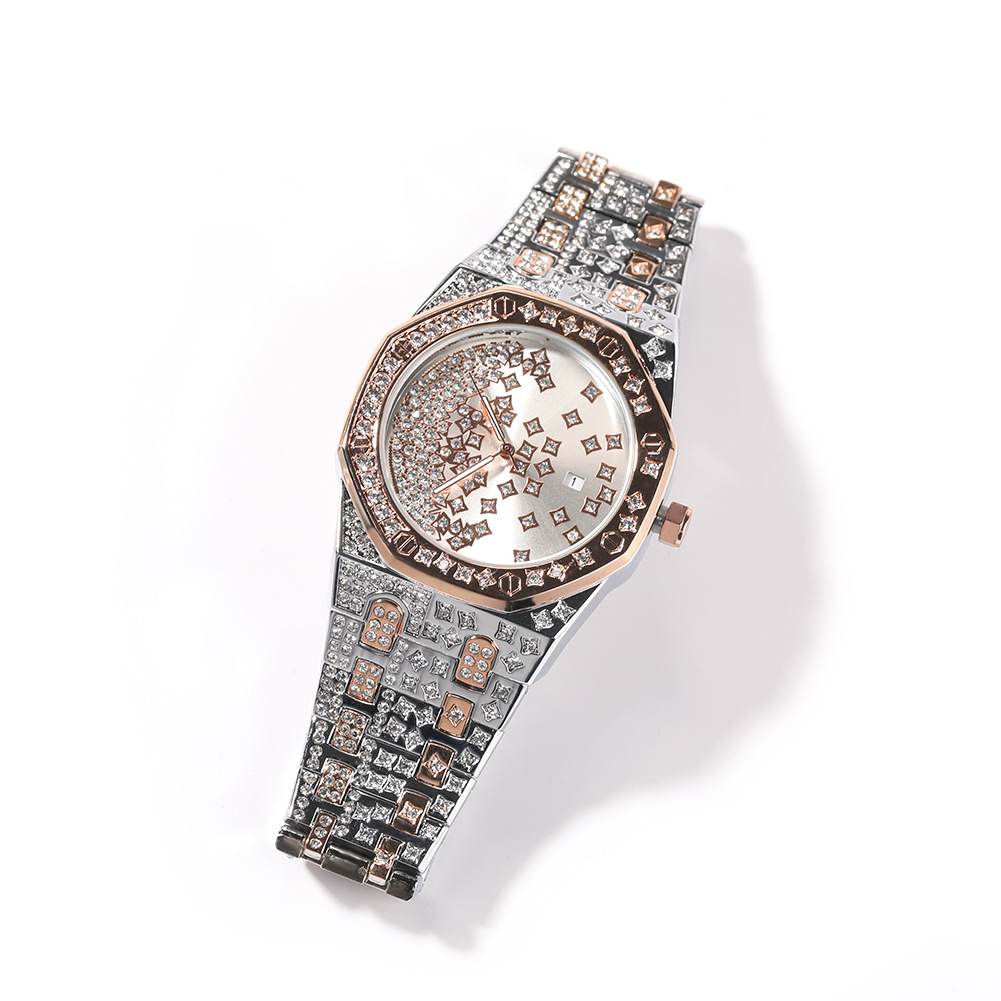 Diamond Octagon Full Diamond Star Watch - TONGSHOP