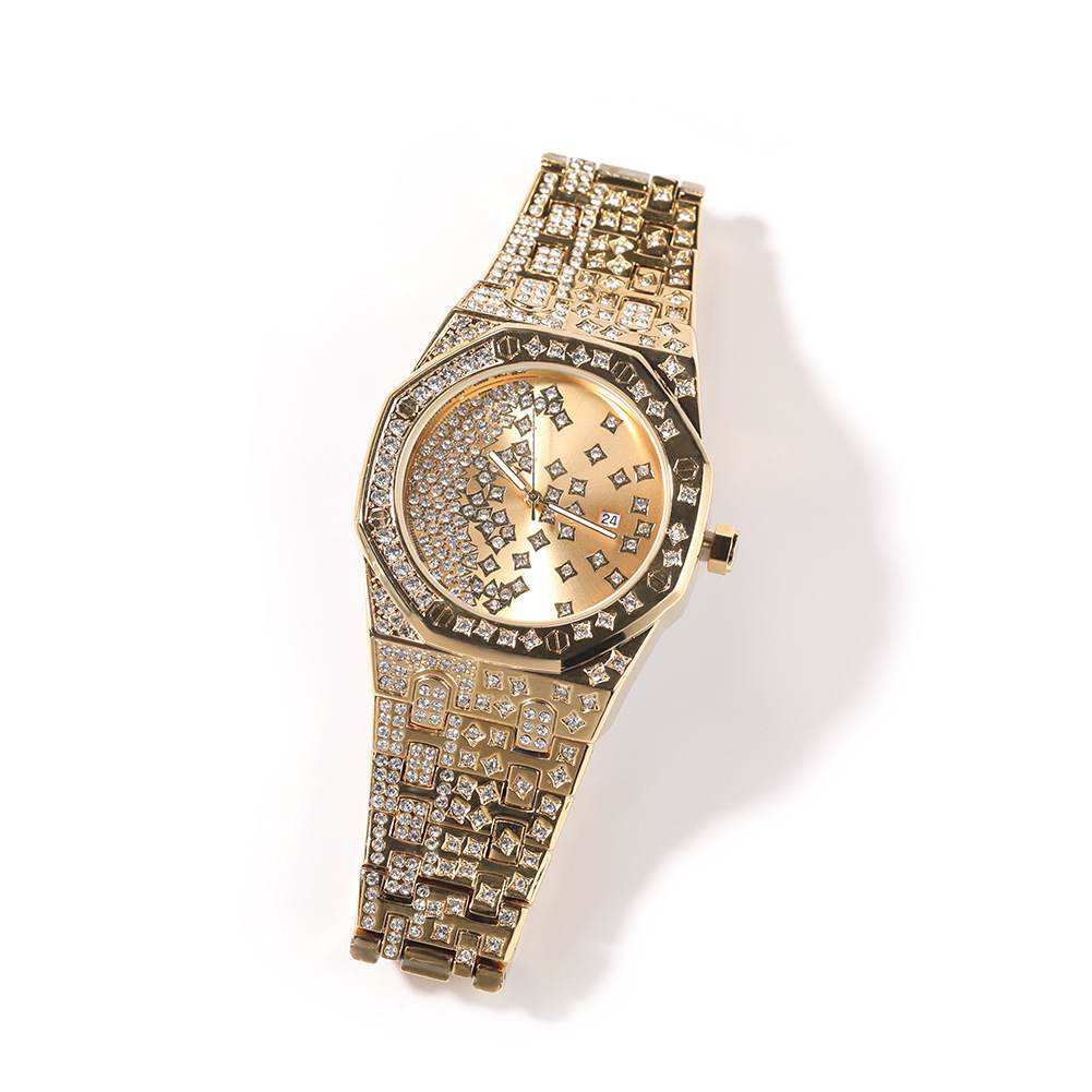 Diamond Octagon Full Diamond Star Watch - TONGSHOP