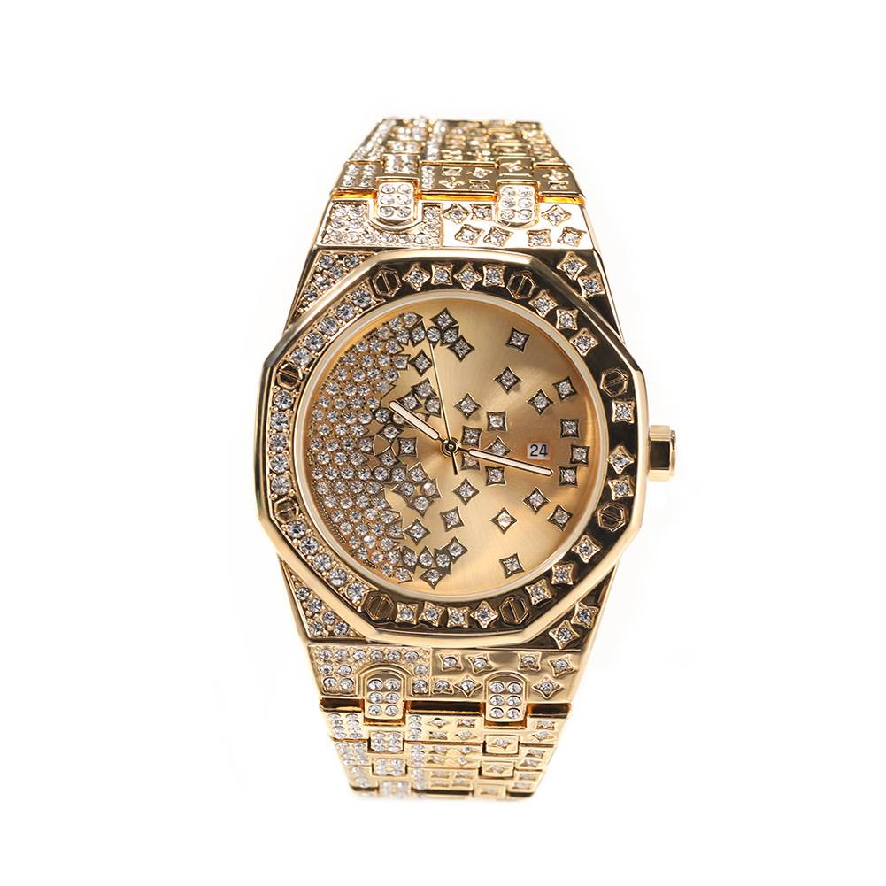 Diamond Octagon Full Diamond Star Watch - TONGSHOP