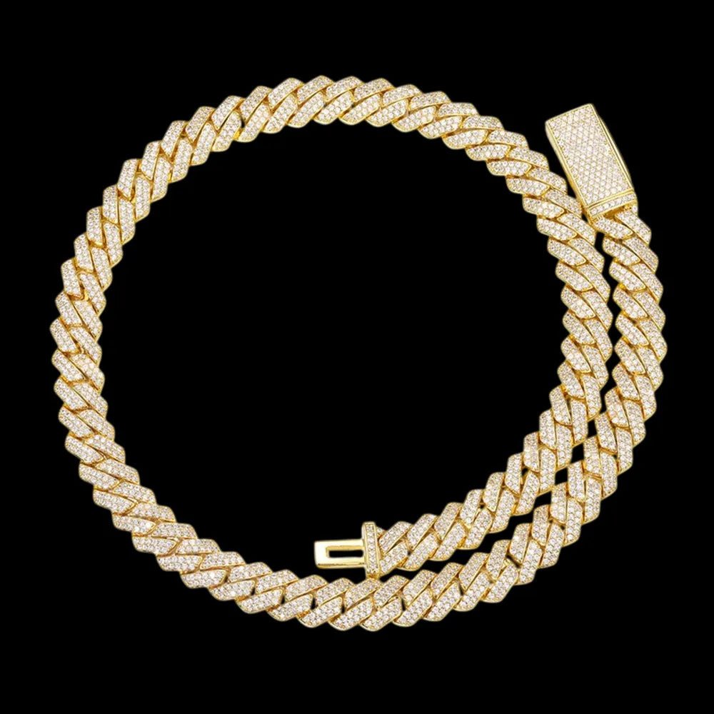 Diamond Prong Iced Cuban Link Chain - TONGSHOP / Length:16 / Length:18