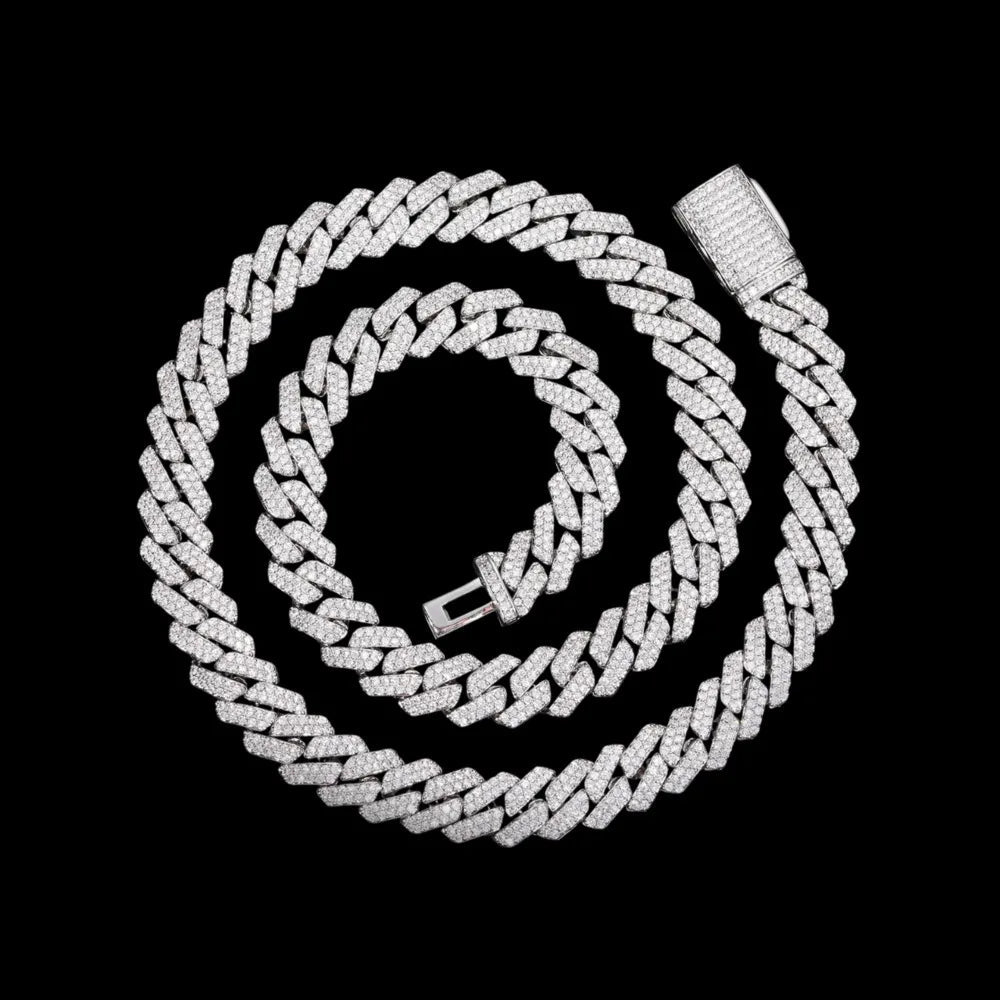 Diamond Prong Iced Cuban Link Chain - TONGSHOP / Length:16 / Length:18