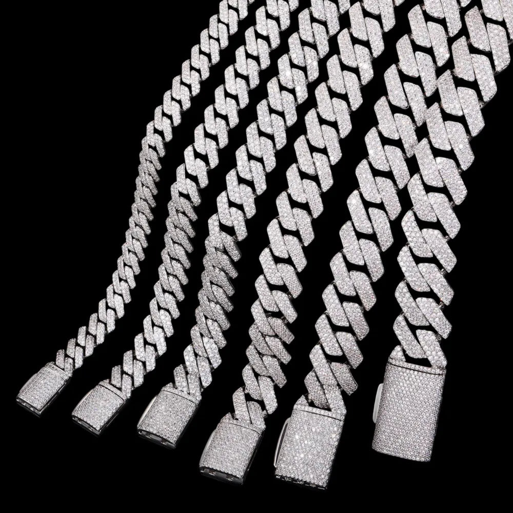 Diamond Prong Iced Cuban Link Chain - TONGSHOP / Length:16 / Length:18