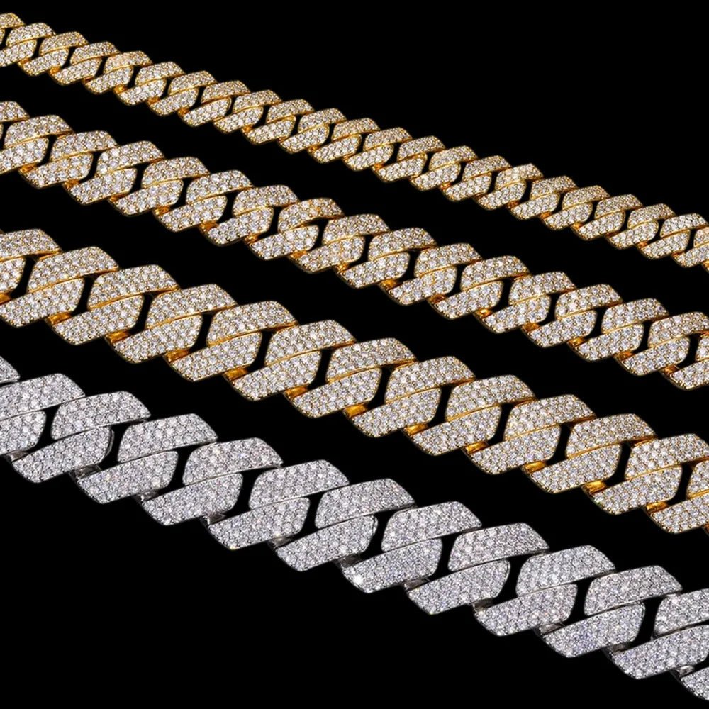 Diamond Prong Iced Cuban Link Chain - TONGSHOP / Length:16 / Length:18