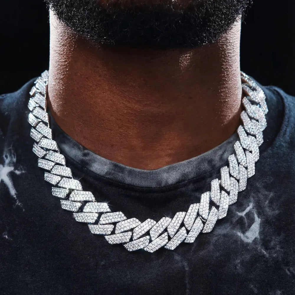 Diamond Prong Iced Cuban Link Chain - TONGSHOP / Length:16 / Length:18
