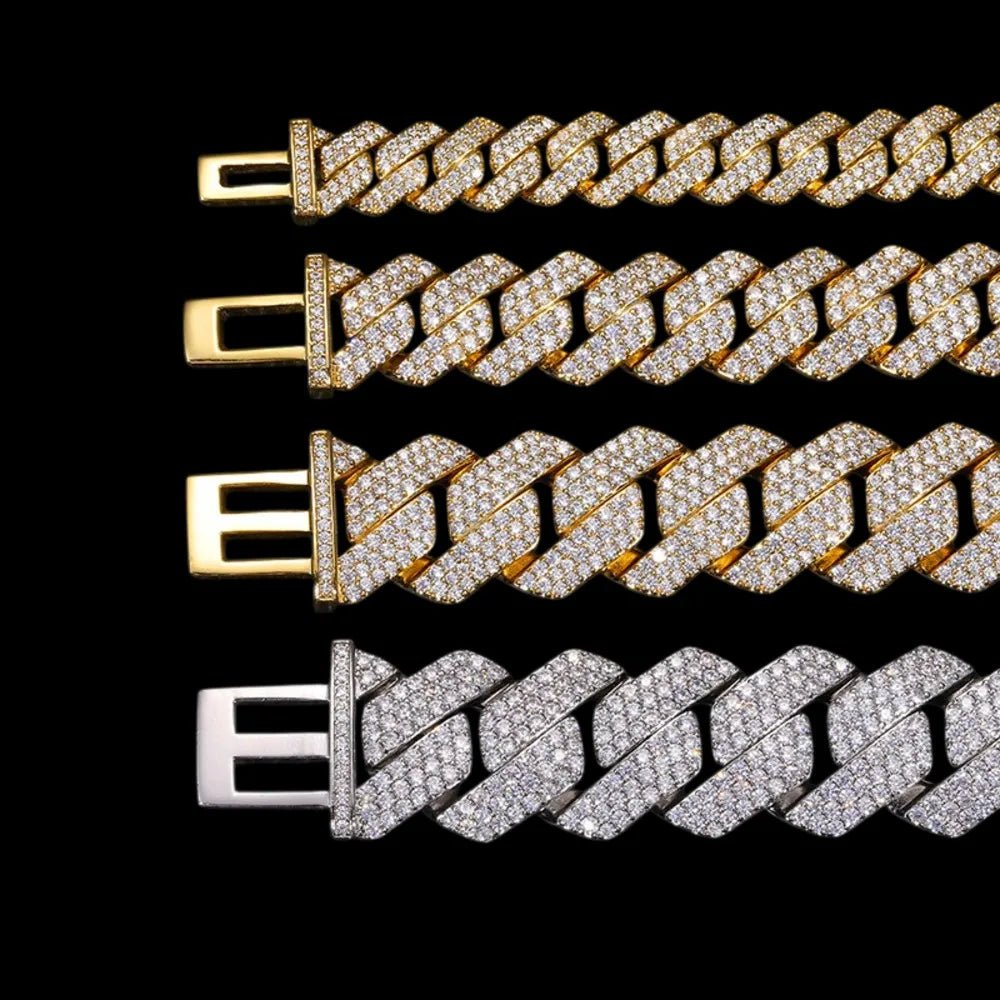 Diamond Prong Iced Cuban Link Chain - TONGSHOP / Length:16 / Length:18