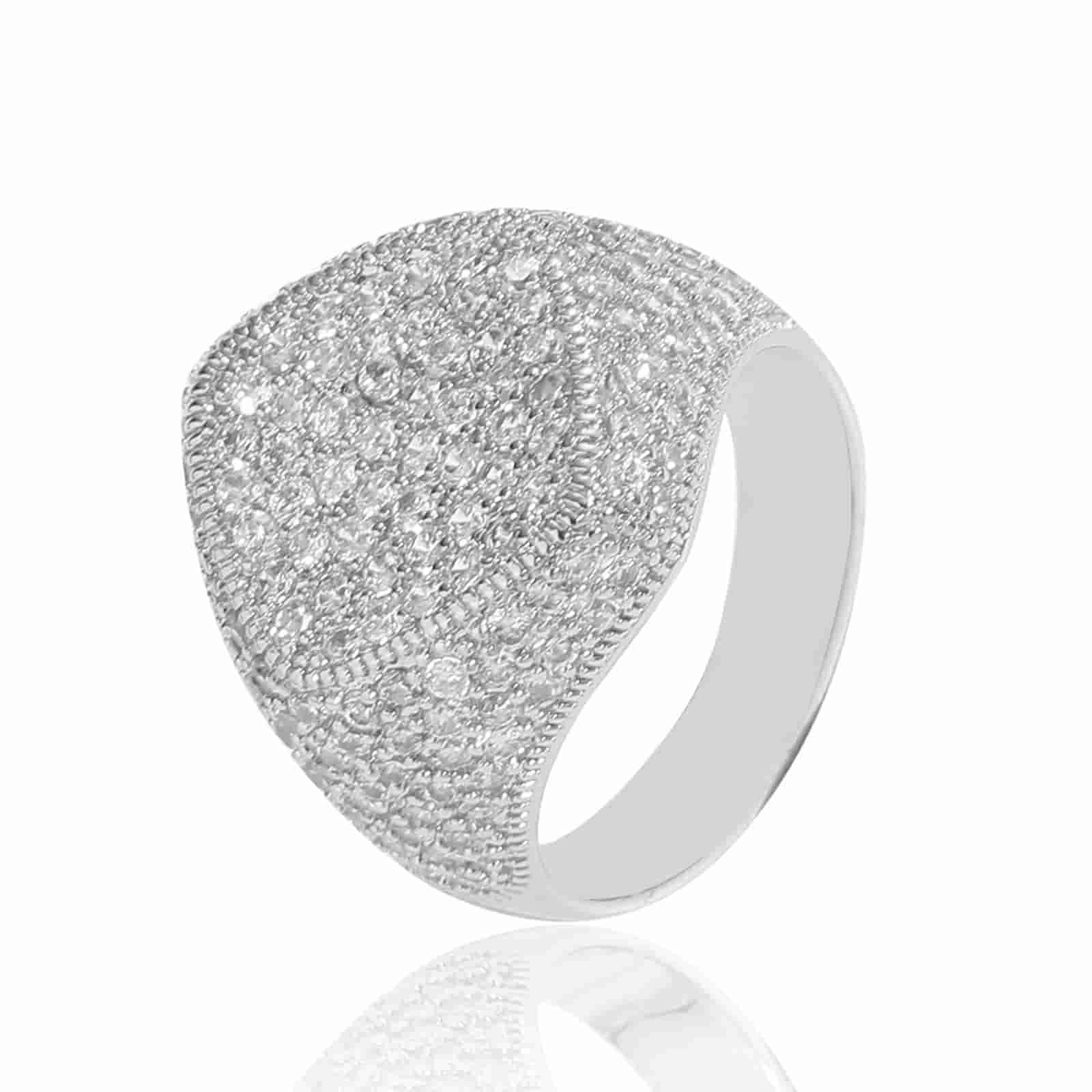 Diamond - Shaped Micro Pave Ice Ring - TONGSHOP