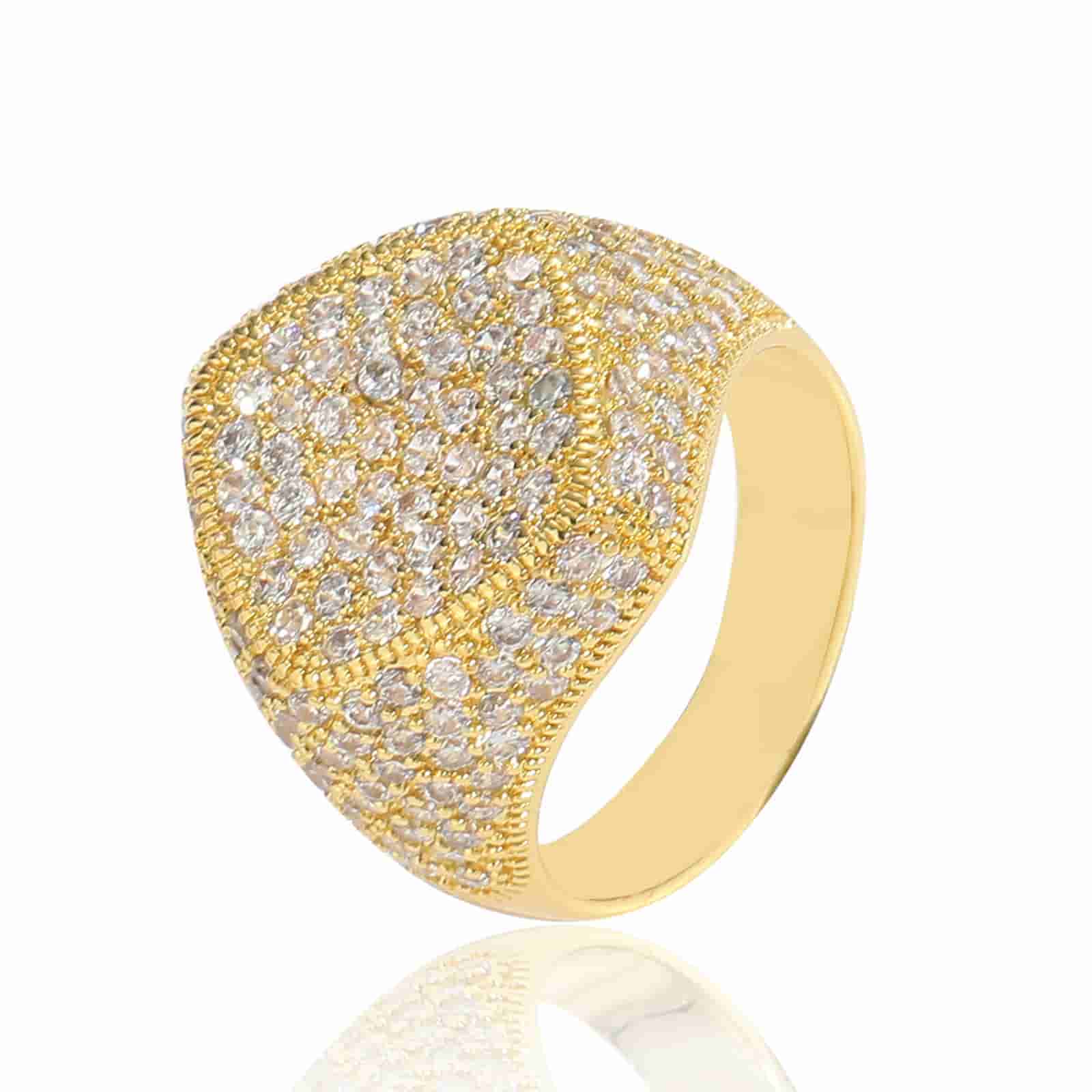 Diamond - Shaped Micro Pave Ice Ring - TONGSHOP