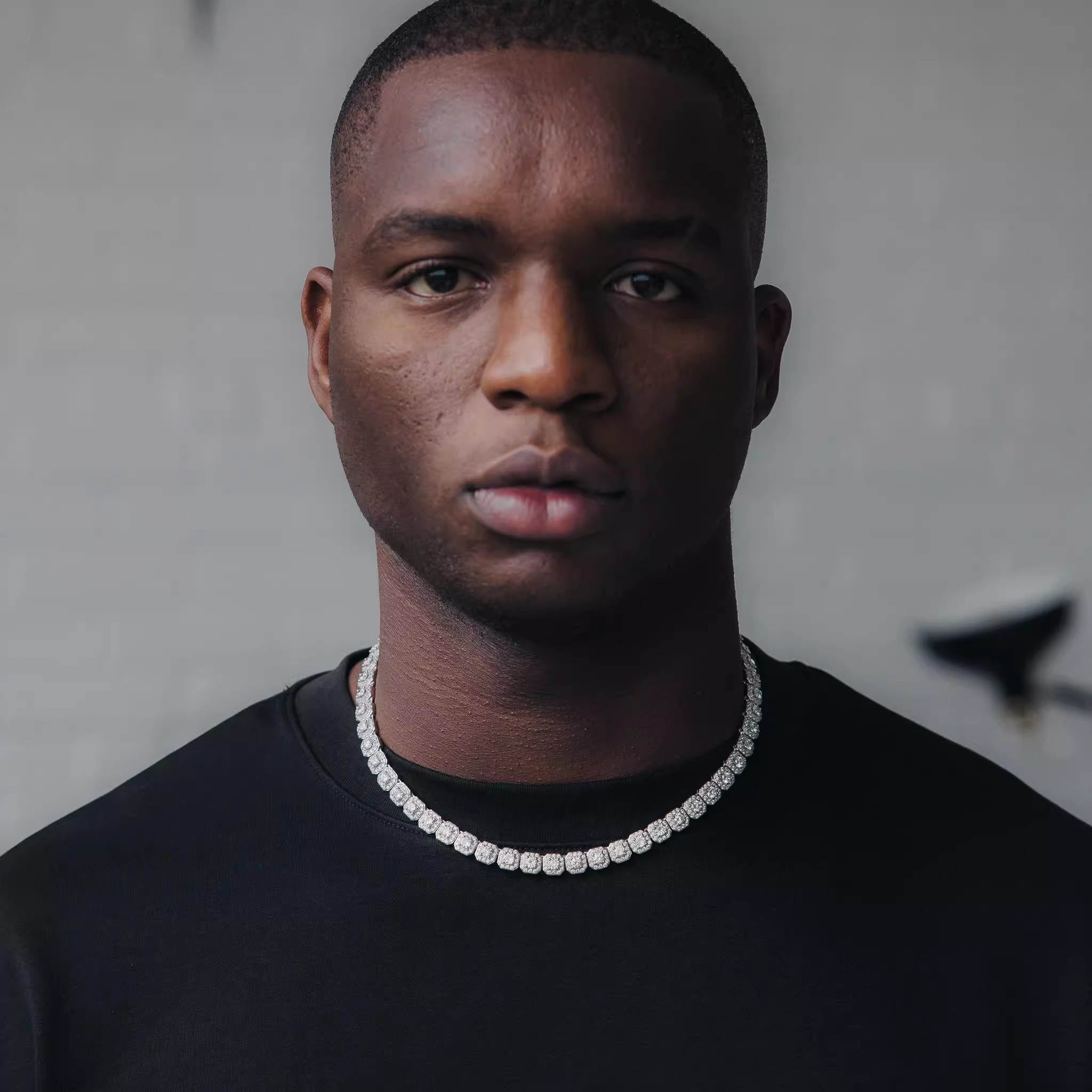 Diamond Square Rock Candy Necklace - 10mm - TONGSHOP