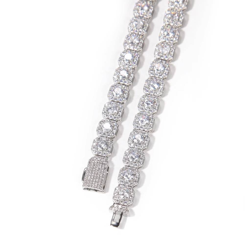 Diamond Square Rock Candy Necklace - 10mm - TONGSHOP