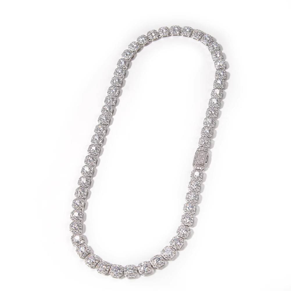 Diamond Square Rock Candy Necklace - 10mm - TONGSHOP
