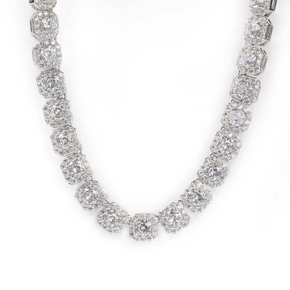 Diamond Square Rock Candy Necklace - 10mm - TONGSHOP