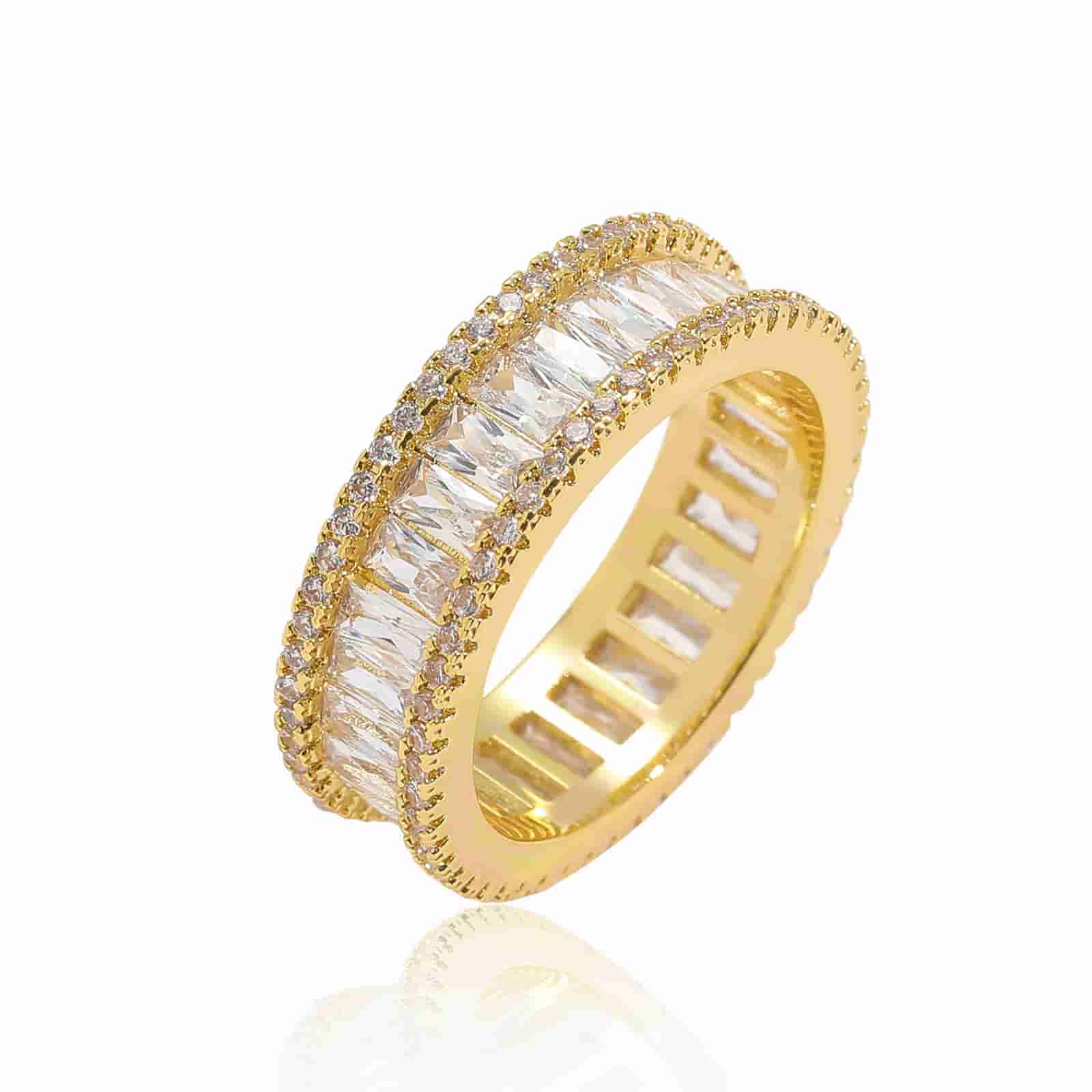 Diamond T Square Diamond Ring - TONGSHOP