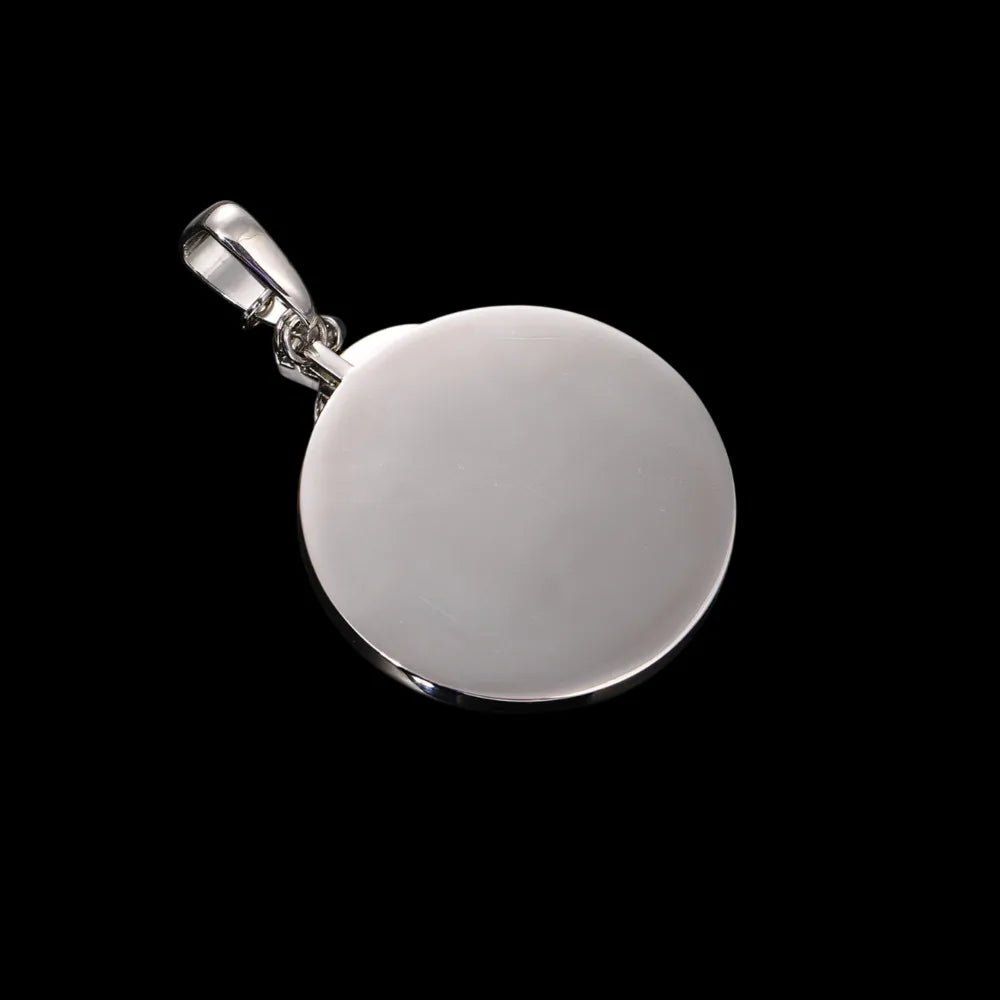 Double Photo Memory Custom Photo Size Round Pendant - 40mm - TONGSHOP / Length:16 / Length:18