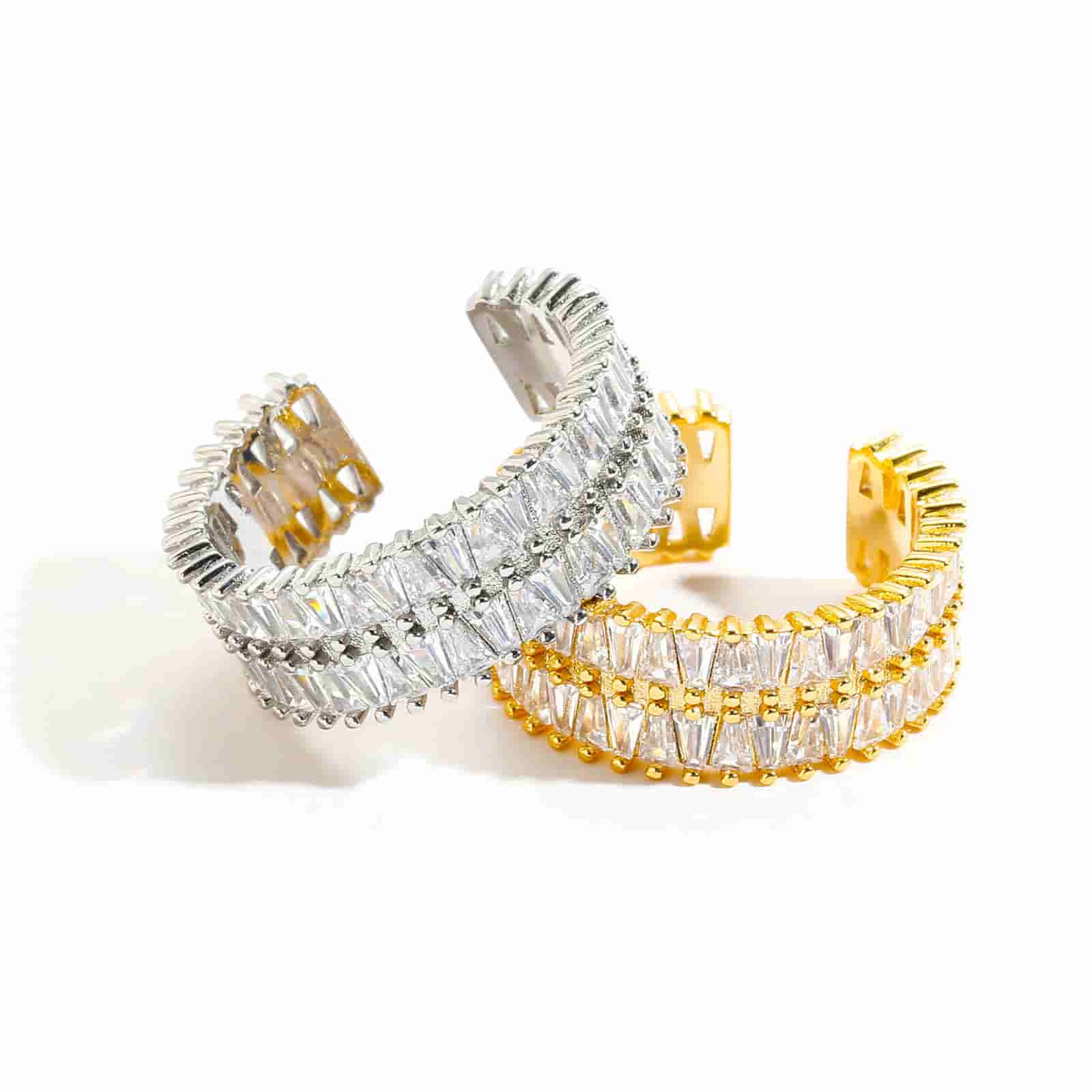 Double T Diamond Open Ring - TONGSHOP