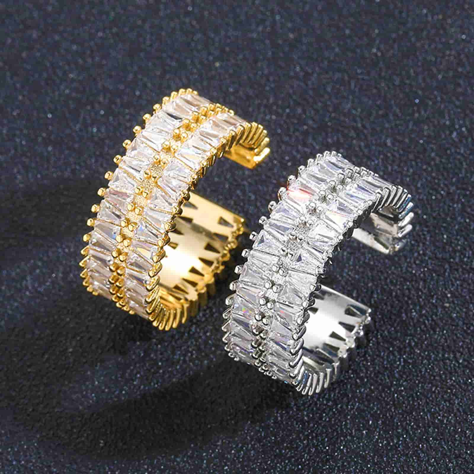 Double T Diamond Open Ring - TONGSHOP