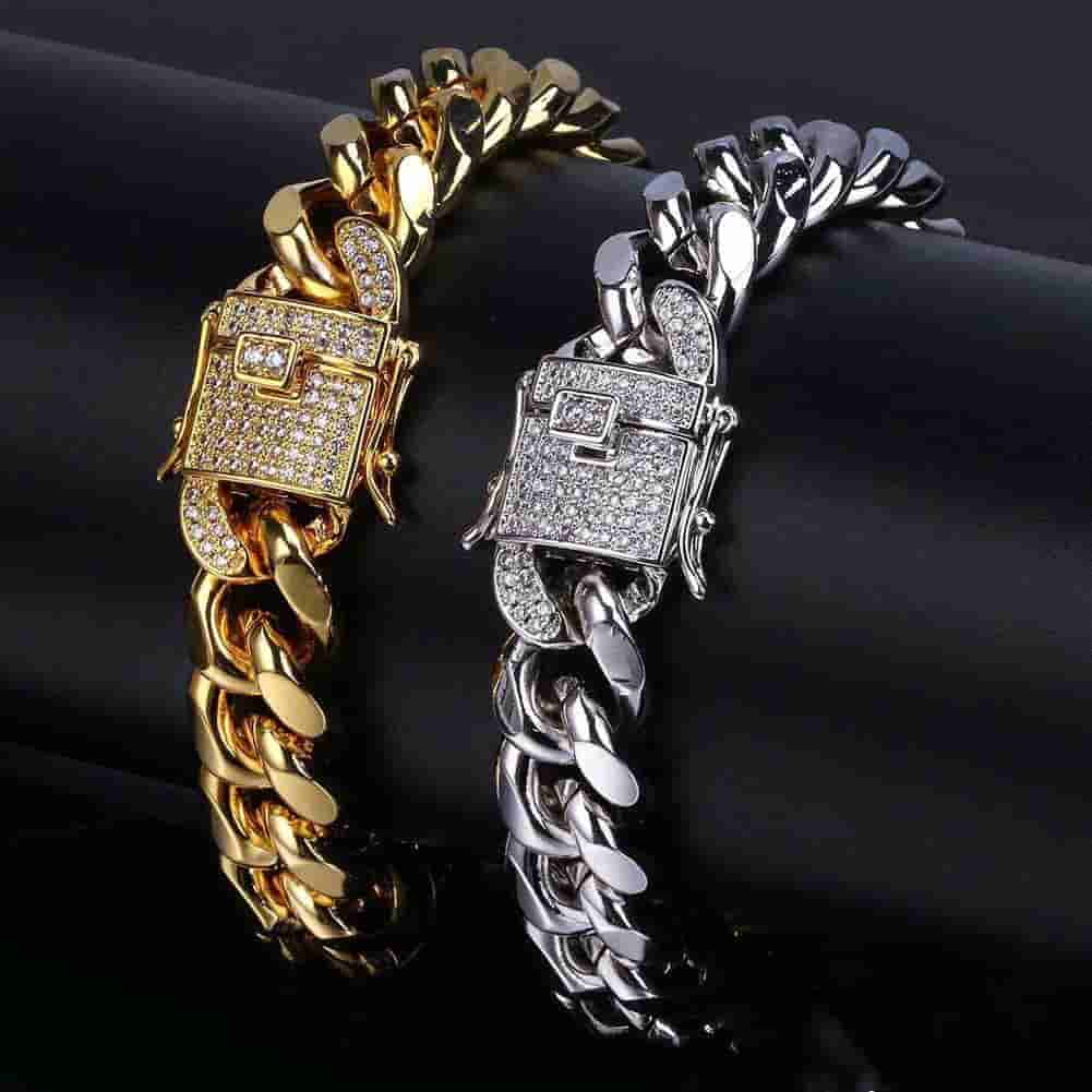 Iced Lock Cuban Link Bracelet