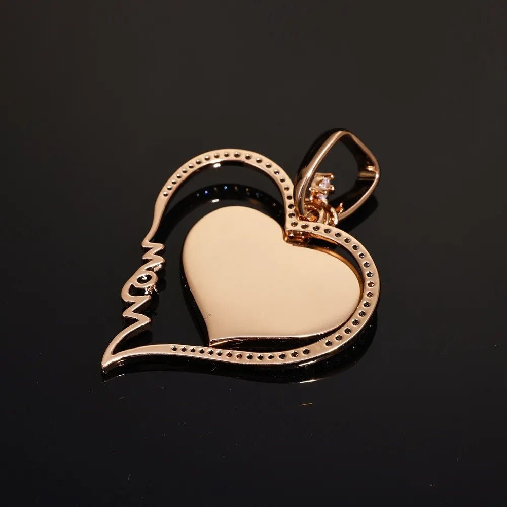 Eternal Love Heart Custom Photo Rotating Pendant - 38mm - TONGSHOP / Length:16 / Length:18