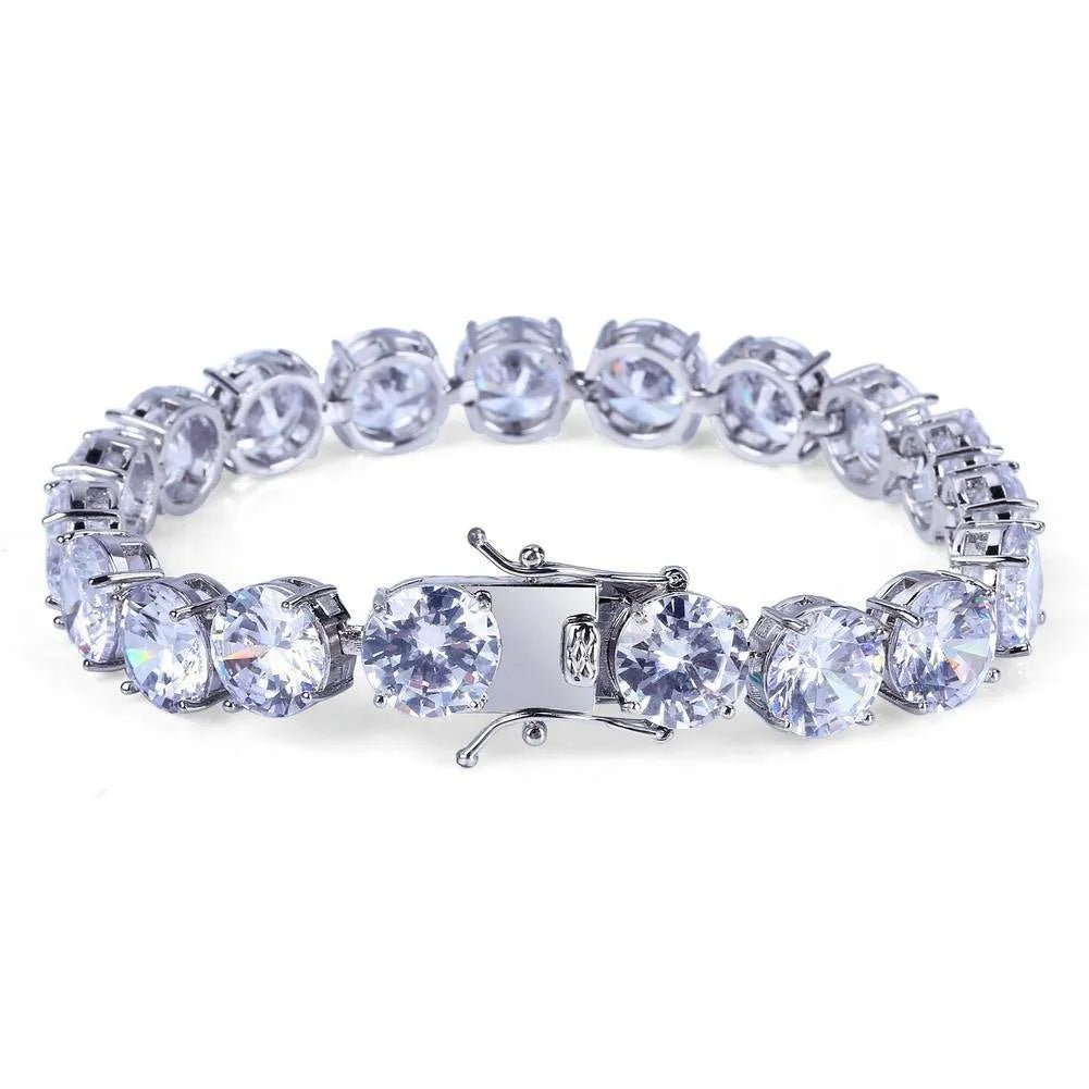 Tennis Bracelet in White Gold - 10mm - TONGSHOP / /