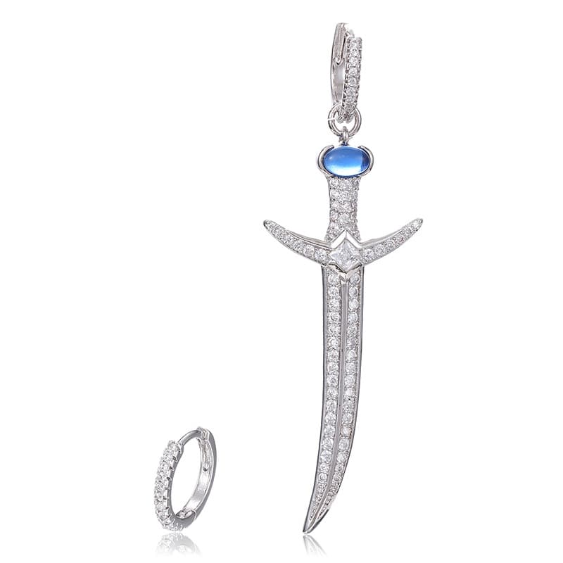 S925 & VVS Asymmetrical Sword Diamond Earrings - TONGSHOP