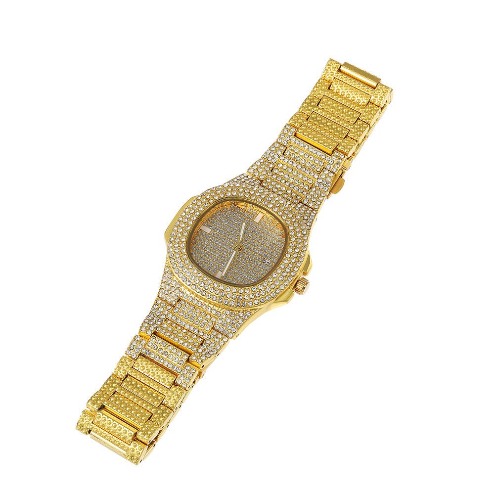 Fashionable Diamond - Encrusted Gypsophila Hip - Hop Watch - TONGSHOP