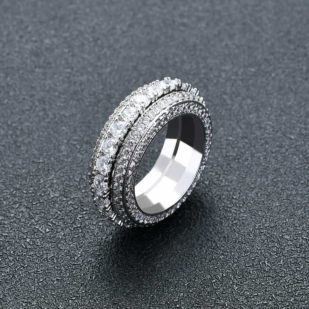 Five - Row Full Diamond Rotating Ring - TONGSHOP