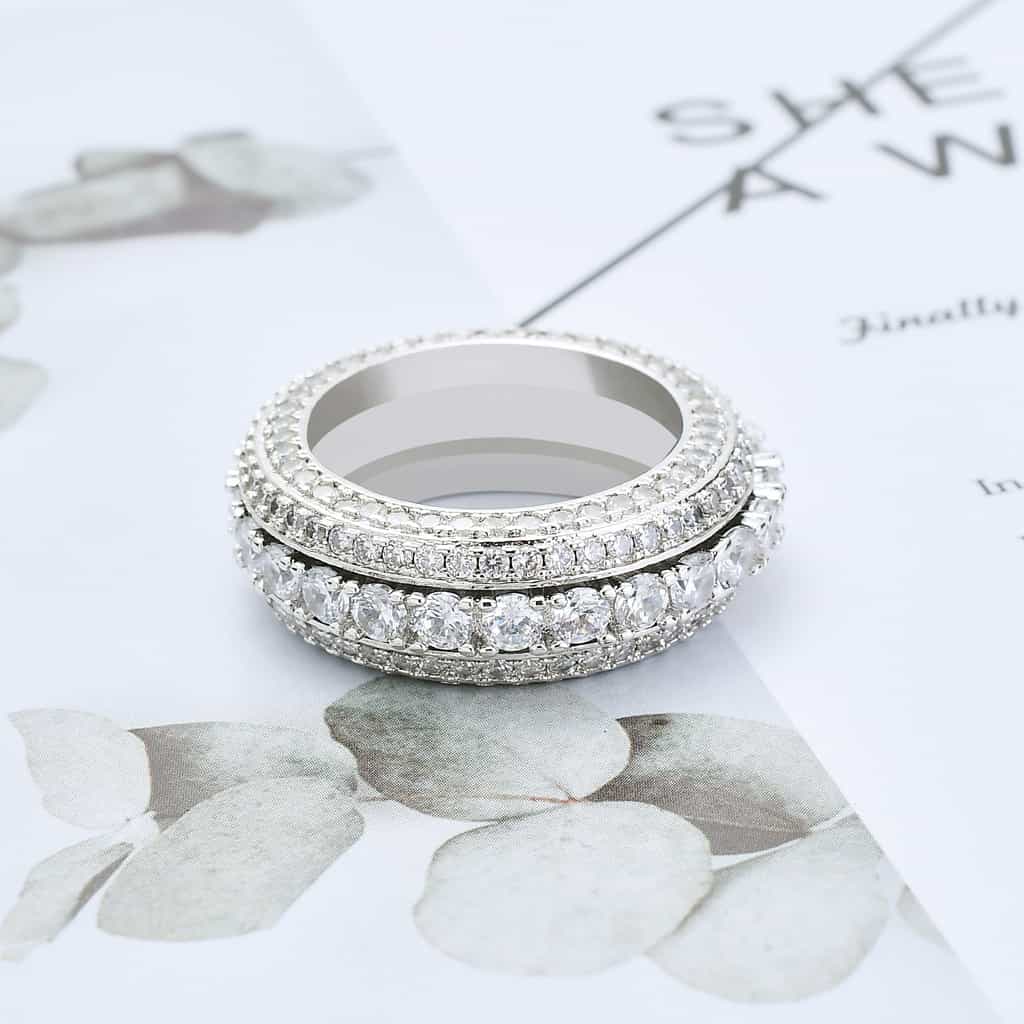 Five - Row Full Diamond Rotating Ring - TONGSHOP