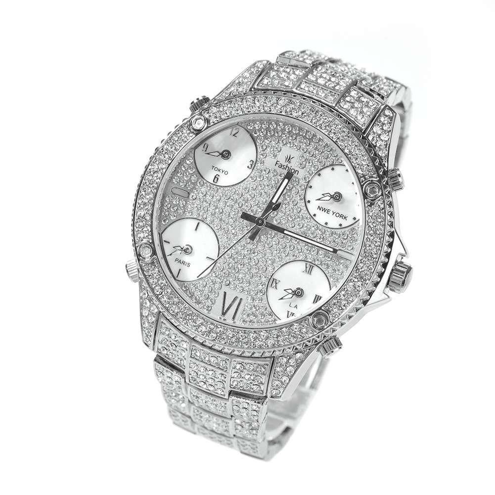 Full Diamond Big Dial Hip Hop Ice Watch - TONGSHOP
