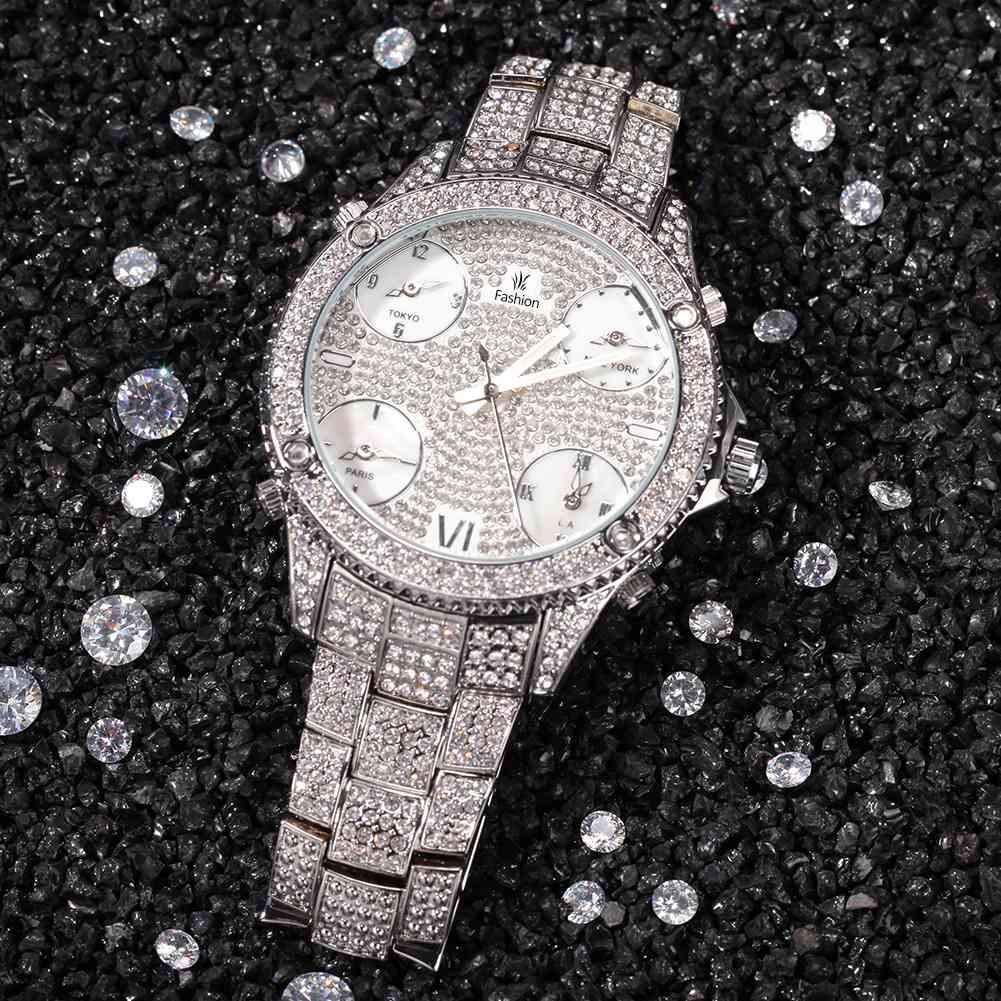 Full Diamond Big Dial Hip Hop Ice Watch - TONGSHOP