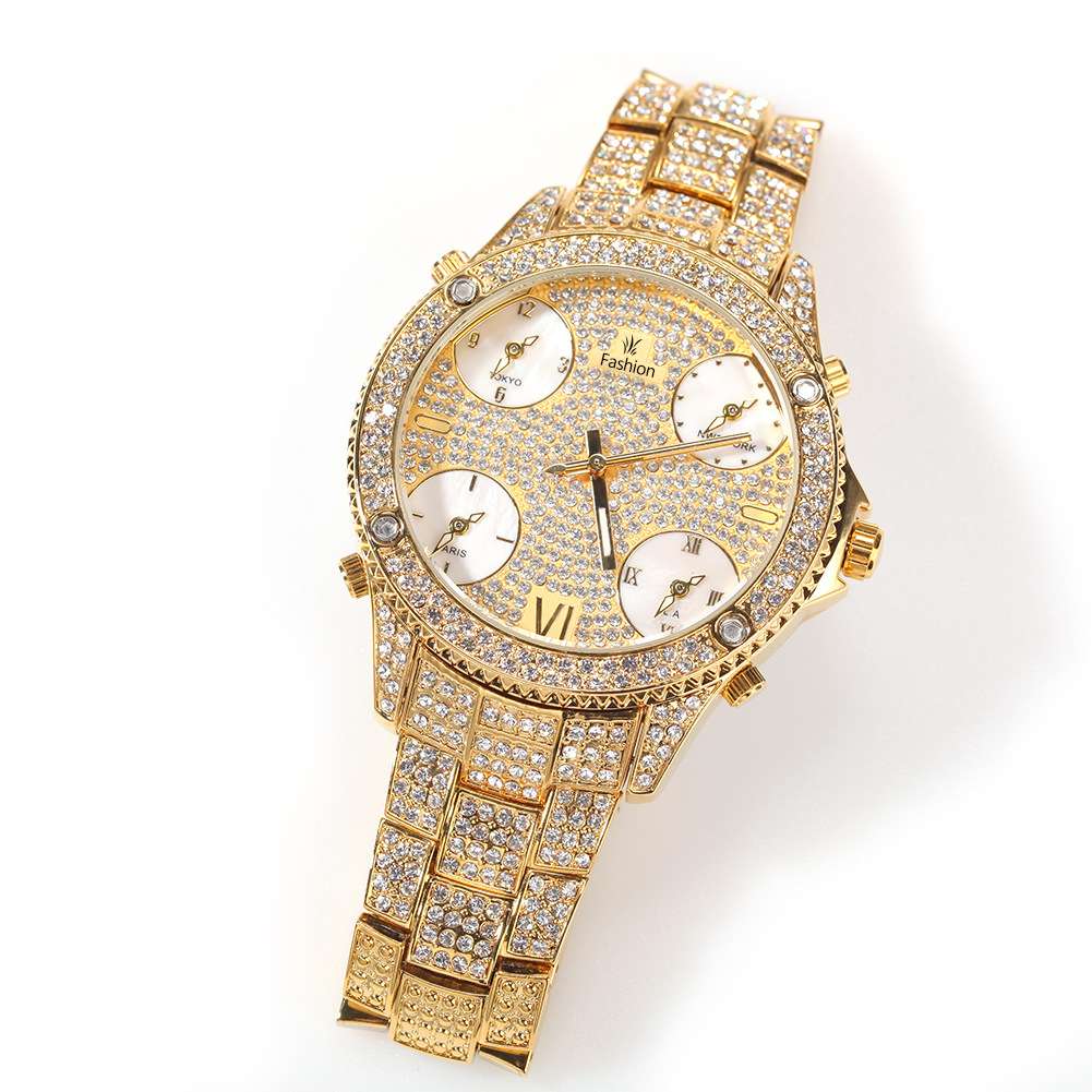 Full Diamond Big Dial Hip Hop Ice Watch - TONGSHOP