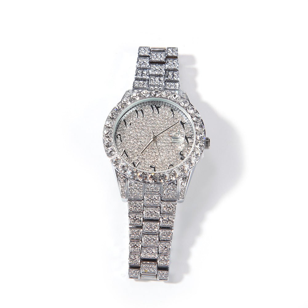 Full Diamond British Floral Digital Watch - TONGSHOP