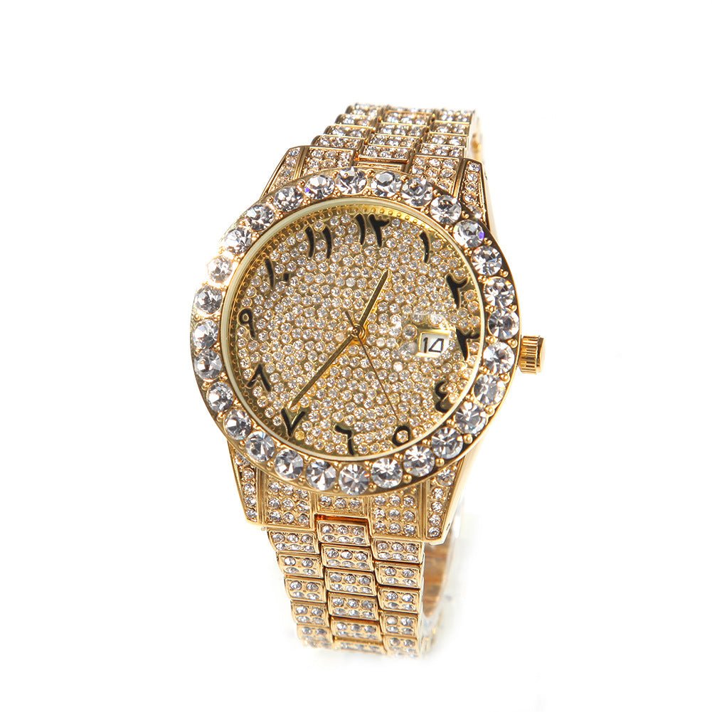 Full Diamond British Floral Digital Watch - TONGSHOP