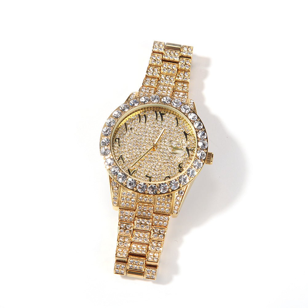Full Diamond British Floral Digital Watch - TONGSHOP