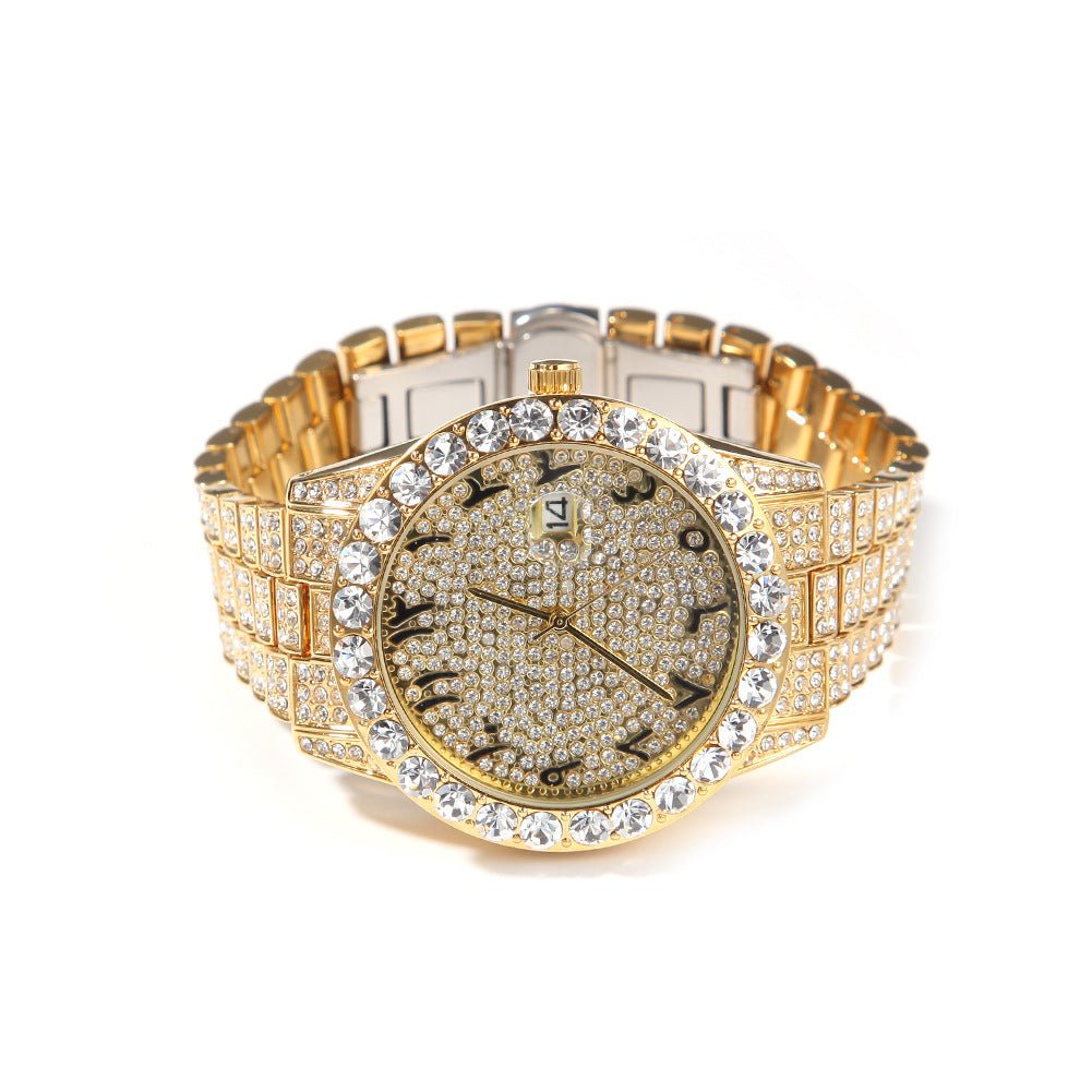 Full Diamond British Floral Digital Watch - TONGSHOP