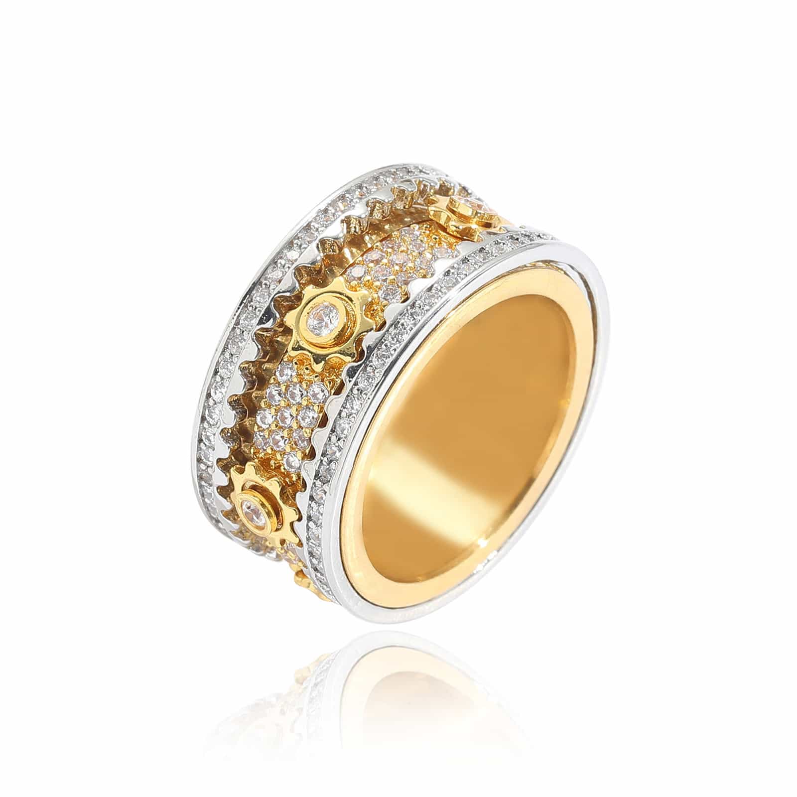 Full Diamond Gear Rotating Ring - TONGSHOP